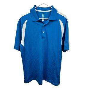 PGA Tour Polo‎ Shirt Mens Medium M Blue White Airflux Casual Golf Golfer*